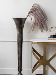 Libra Interiors Pewter Grey Large Merapi Lava Extra Trumpet Vase 145cm - Image 1 of 4
