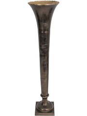 Libra Interiors Pewter Grey Large Merapi Lava Extra Trumpet Vase 145cm - Image 4 of 4