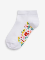Beli rožast vzorec - 5 Pack Cotton Rich vložek za čevlje Trainer Socks - Slika 4 iz 5