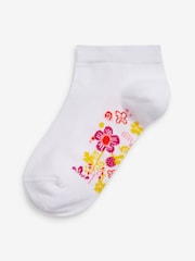 Beli rožast vzorec - 5 Pack Cotton Rich vložek za čevlje Trainer Socks - Slika 5 iz 5