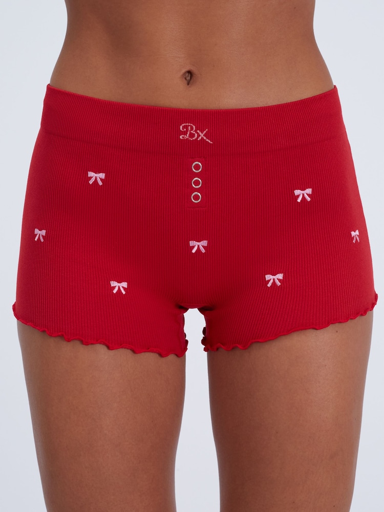 Boux Avenue Bow Embroidered Seamfree Shorts - Image 1 de 6