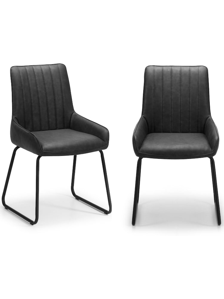 Julian Bowen Black Set of 2 Soho Dining Chairs - Image 1 of 4