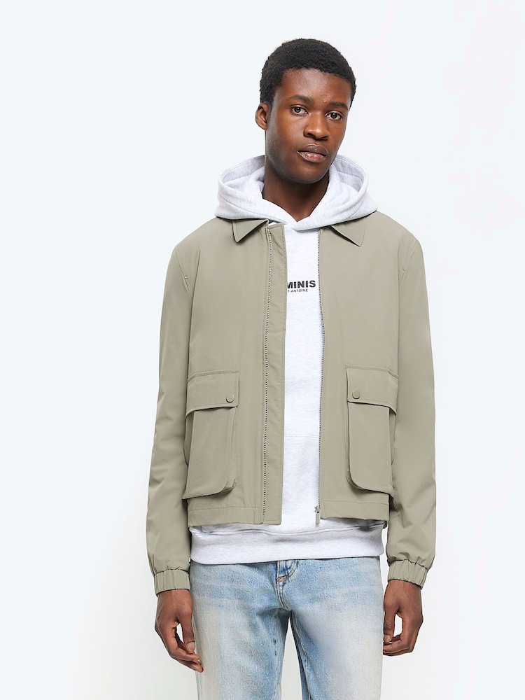 River Island Green Regular Fit Easy Stretch Jacket - Image 1 of 4