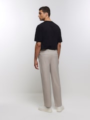 River Island Cream Plisse Tapered Trousers - Image 2 of 4