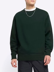 River Island Green Long Sleeve Essential Crew Jacket - Image 1 of 4