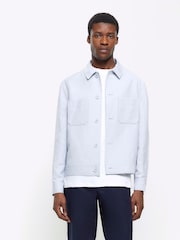 River Island Blue Linen Jacket - Image 1 of 4