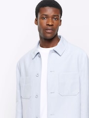 River Island Blue Linen Jacket - Image 3 of 4