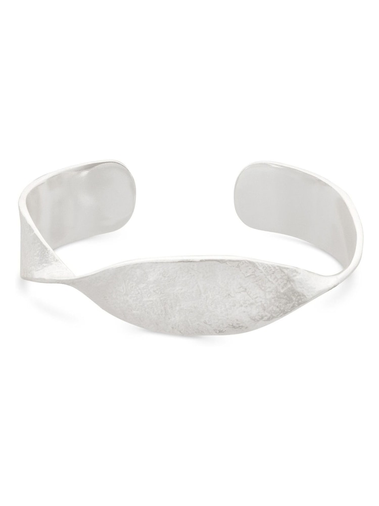 Oliver Bonas Silver Plated Sculptural Twist Cuff Bangle - Image 1 of 5