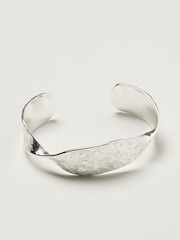 Oliver Bonas Silver Plated Sculptural Twist Cuff Bangle - Image 2 of 5