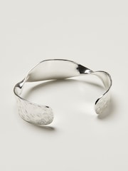Oliver Bonas Silver Plated Sculptural Twist Cuff Bangle - Image 3 of 5