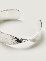 Oliver Bonas Silver Plated Sculptural Twist Cuff Bangle - Image 4 of 5