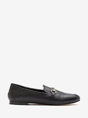 Mint Velvet Black Leather Camille Loafers - Image 1 of 5