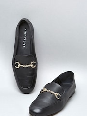 Mint Velvet Black Leather Camille Loafers - Image 2 of 5