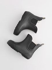Black Plain Warm Lined Ankle Wellies - Image 4 of 6