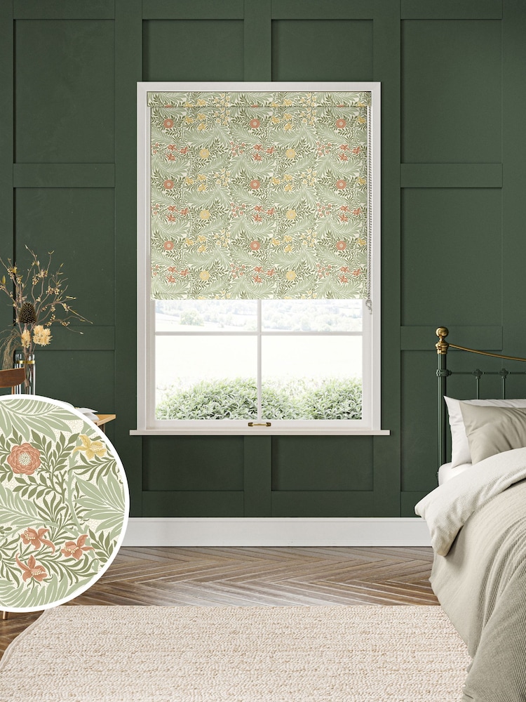 William Morris At Home Green Larkspur Made to Measure Roller Blind - Image 1 of 6