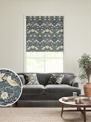 William Morris At Home Indigo Blue Strawberry Thief Made To Measure Roller Blind - Image 1 of 6