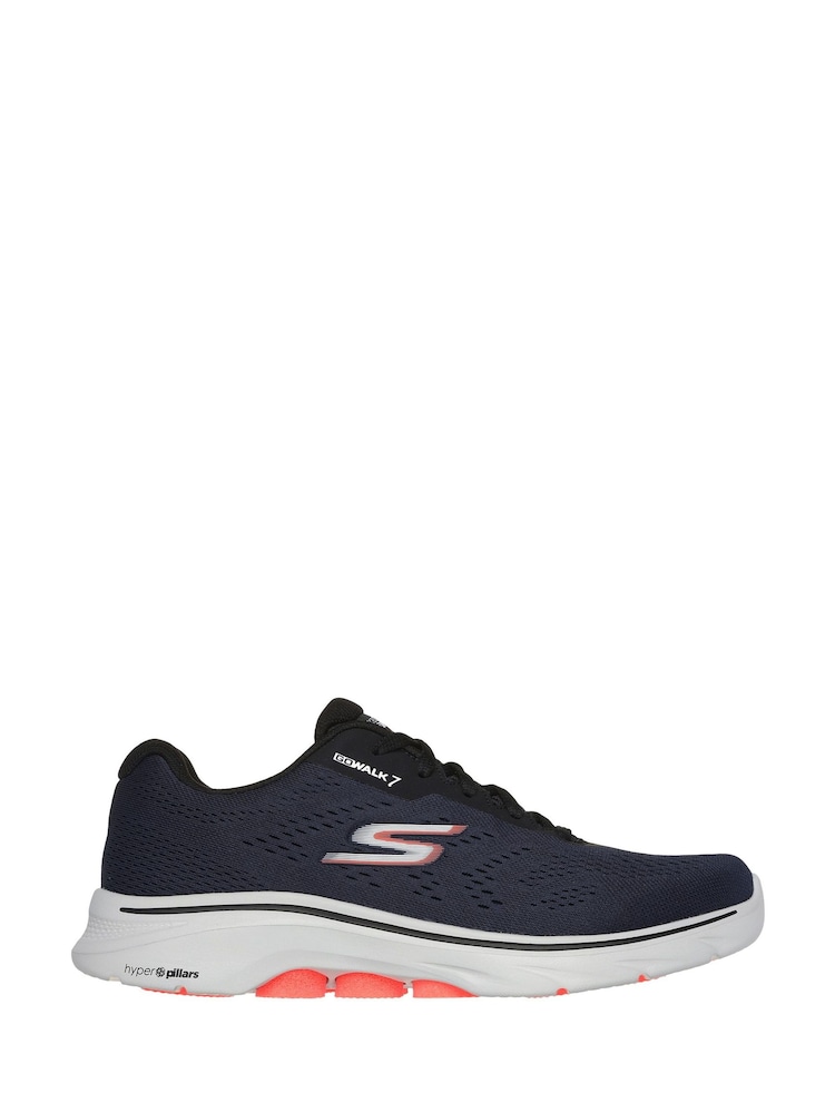 Skechers Black/Navy Go Walk 7 Avalo Trainers - Image 1 of 4 Skechers Black/Navy Go Walk 7 Avalo Trainers - Image 1 of 4