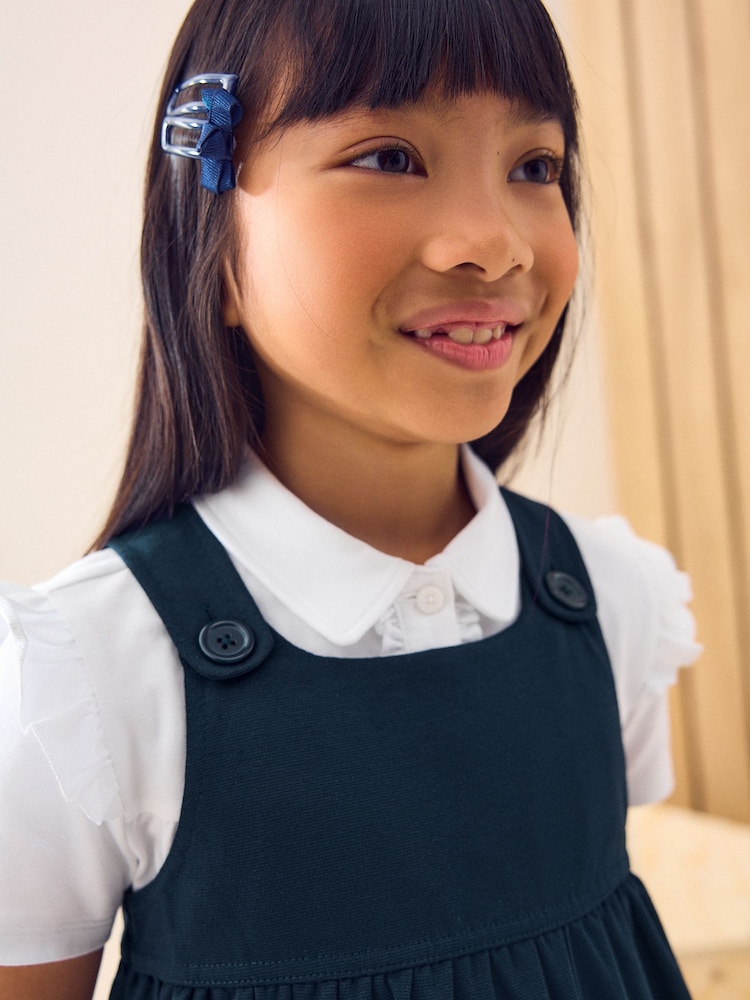 Navy Blue Jersey Stretch Pinafore School Dress (3-14yrs) - Image 5 of 8