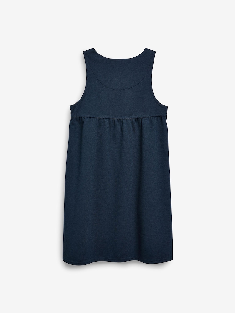 Navy Blue Jersey Stretch Pinafore School Dress (3-14yrs) - Image 7 of 8
