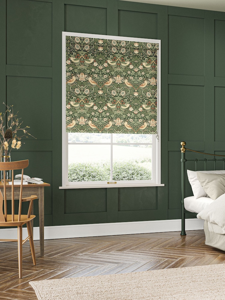 William Morris At Home Green Strawberry Thief Made To Measure Roller Blind - Image 2 of 6