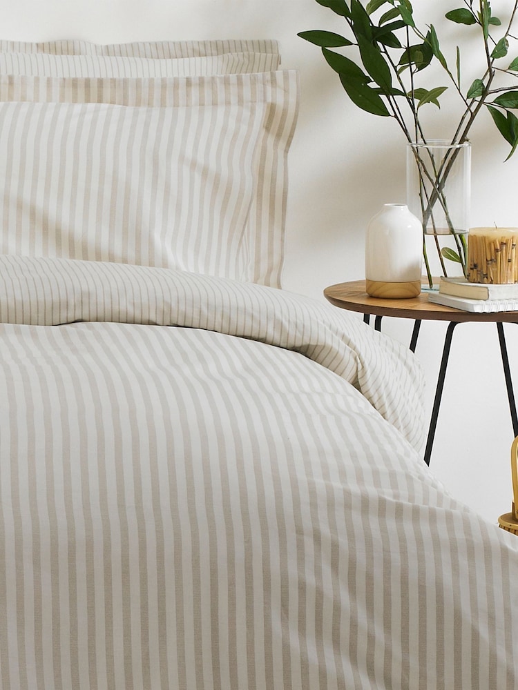 Yard Natural Hebden Striped 100% Cotton Duvet Cover and Pillowcase Set - Image 3 of 3