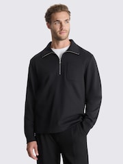 Negru - MOSS Quarter Zip Sweatshirt - Imaginea 1 din 3