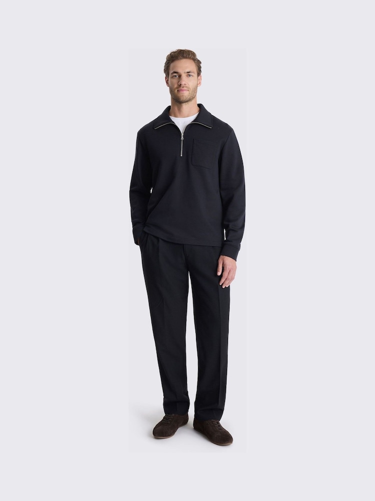 Negru - MOSS Quarter Zip Sweatshirt - Imaginea 2 din 3