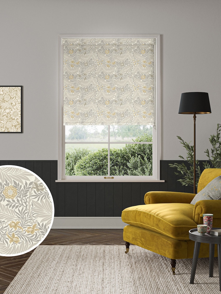 William Morris At Home Flint Grey Larkspur Made To Measure Roller Blind - Image 1 of 6