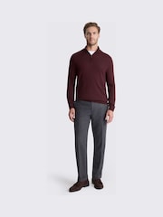 MOSS Red Merino-Blend Zip-Neck Jumper - Image 2 of 4
