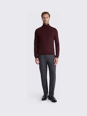 MOSS Wine Red Merino-Blend Roll Neck Jumper - Image 2 of 3