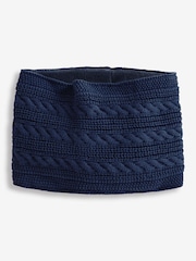 JoJo Maman Bébé Navy Kids' Cable Knit Neck Cosy Scarf - Image 1 of 3