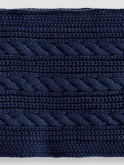 JoJo Maman Bébé Navy Kids' Cable Knit Neck Cosy Scarf - Image 3 of 3