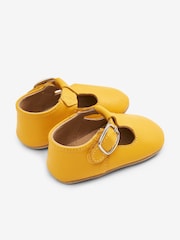 JoJo Maman Bébé Mustard Yellow Leather Pre-Walker Shoes - Image 2 of 4