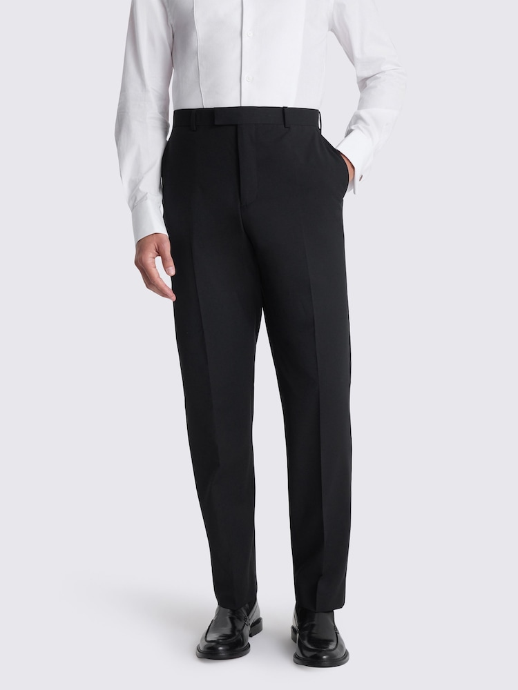 MOSS Black Regular Fit Performance Dress Trousers - Image 1 of 3 MOSS Black Regular Fit Performance Dress Trousers - Image 1 of 3