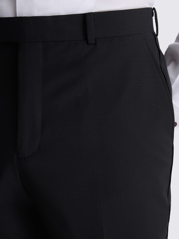 MOSS Black Regular Fit Performance Dress Trousers - Image 3 of 3 MOSS Black Regular Fit Performance Dress Trousers - Image 3 of 3