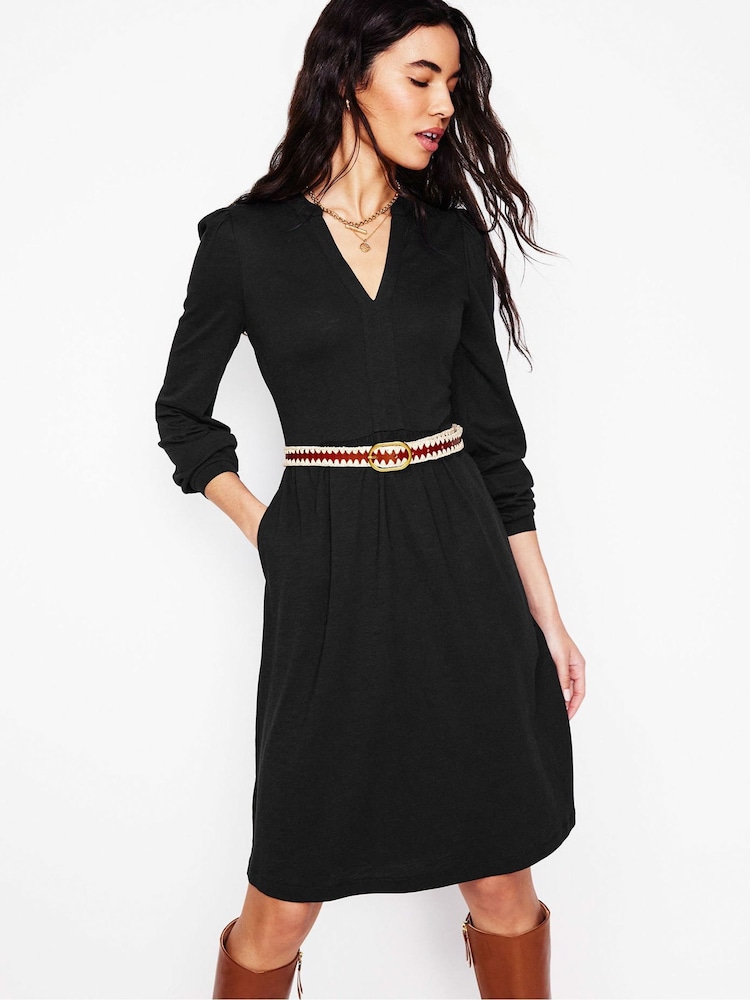 Boden Black Naomi Long Sleeve Dress - Image 1 of 5 Boden Black Naomi Long Sleeve Dress - Image 1 of 5