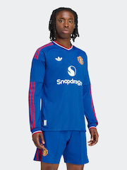 adidas Blue Originals Manchester United 26/27 Away Authentic Jersey Longsleeve - Image 1 of 7