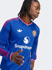 adidas Blue Originals Manchester United 26/27 Away Authentic Jersey Longsleeve - Image 6 of 7