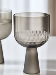 Lipsy 2 Pack Smoke Grey Honeycomb Wine Glasses - Image 3 of 4