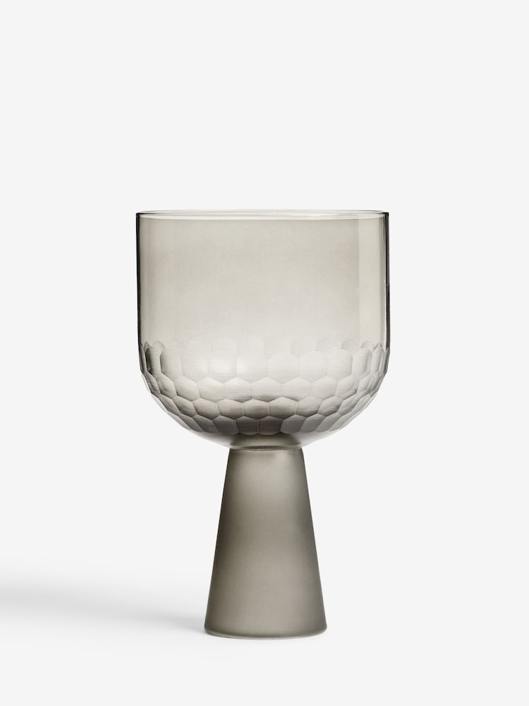 Lipsy 2 Pack Smoke Grey Honeycomb Wine Glasses - Image 4 of 4