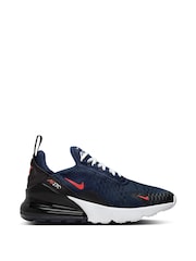 Nike Navy/Red Youth Air Max 270 Trainers - Image 1 of 11