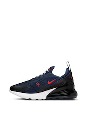 Nike Navy/Red Youth Air Max 270 Trainers - Image 2 of 11