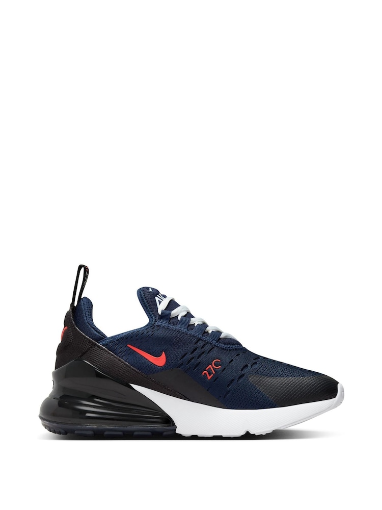 Nike Navy/Red Youth Air Max 270 Trainers - Image 3 of 11