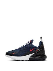 Nike Navy/Red Youth Air Max 270 Trainers - Image 4 of 11