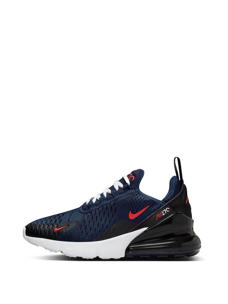 Nike Navy/Red Youth Air Max 270 Trainers - Image 4 of 11