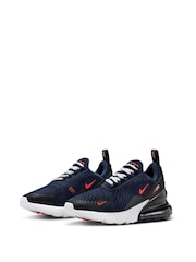 Nike Navy/Red Youth Air Max 270 Trainers - Image 5 of 11