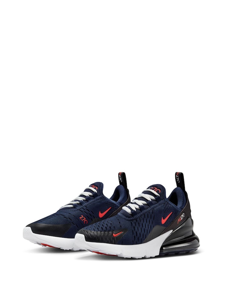 Nike Navy/Red Youth Air Max 270 Trainers - Image 5 of 11