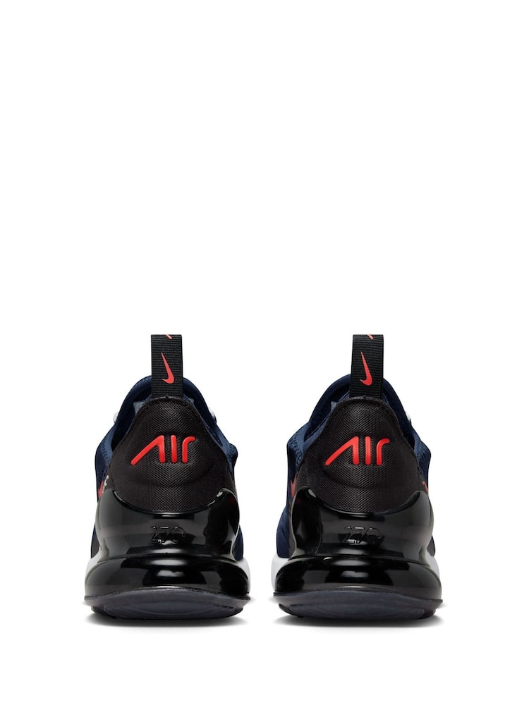 Nike Navy/Red Youth Air Max 270 Trainers - Image 6 of 11