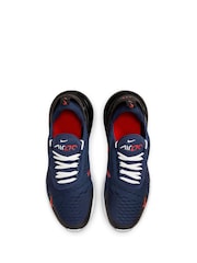Nike Navy/Red Youth Air Max 270 Trainers - Image 7 of 11