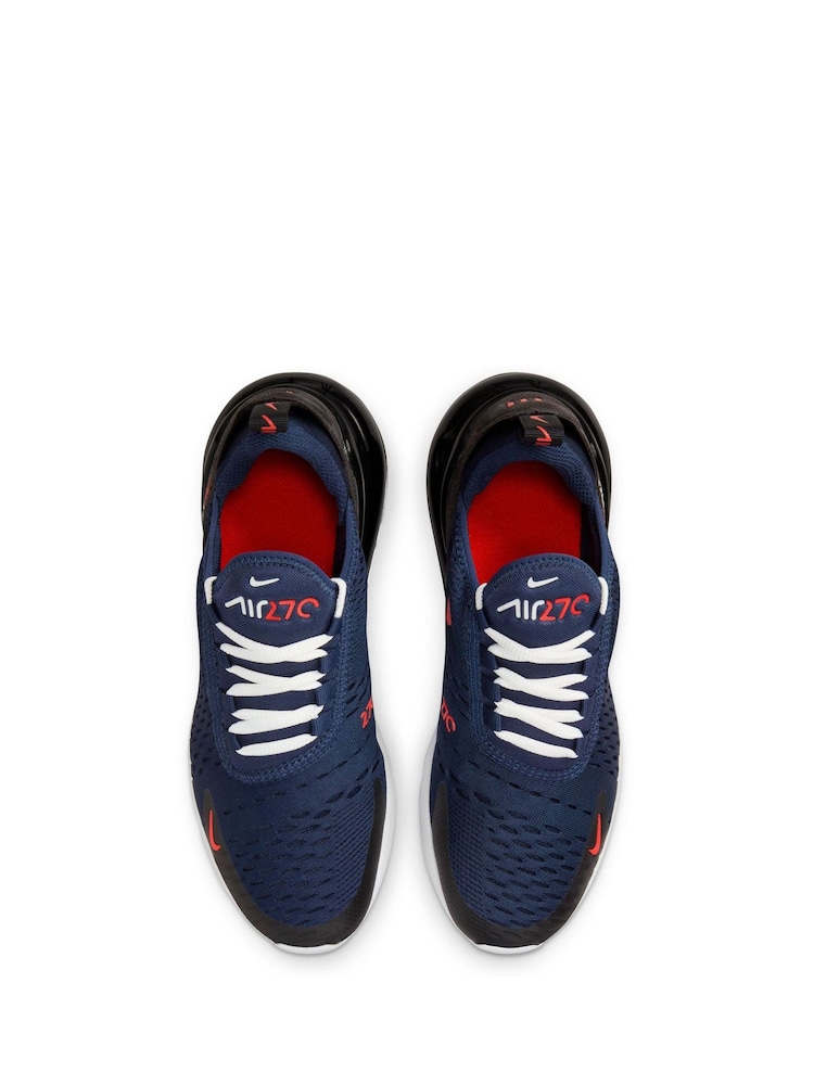 Nike Navy/Red Youth Air Max 270 Trainers - Image 7 of 11